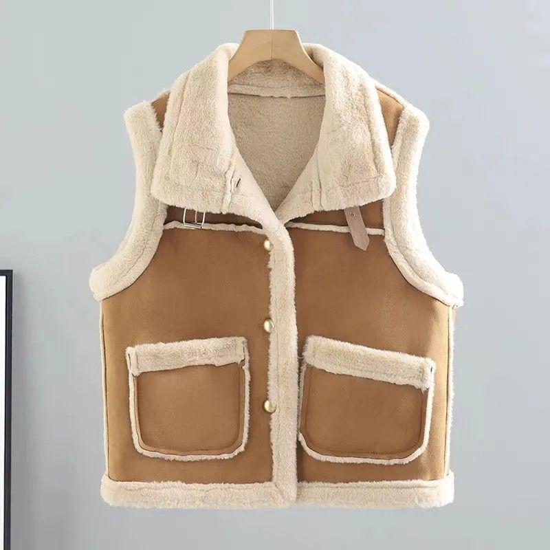 Artificial Lamb Wool Vest Women's Autumn and Winter Fashion Warm Vest Waistcoat Waistcoat Jacket