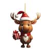 Cartoon Elk Hanging Oranments 2D Acrylic Christmas Elk Fashion Xmas Tree Elk Pendants  New Years