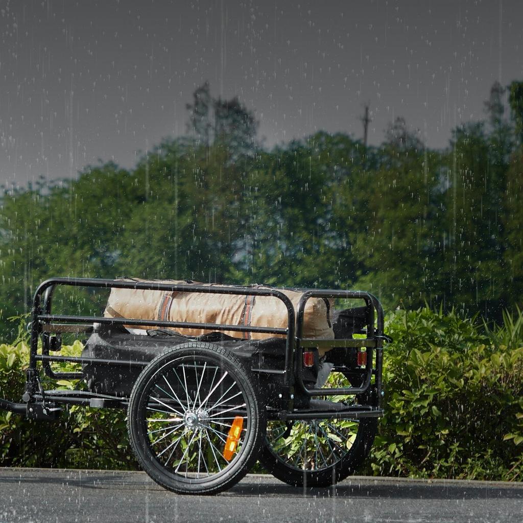 Bike Cargo Trailer, 72.5 Kg Load Capacity, Heavy-Duty Bicycle Wagon Cart, Foldable Compact Storage & Quick Release with Universal Hitch, 40.6 Cm