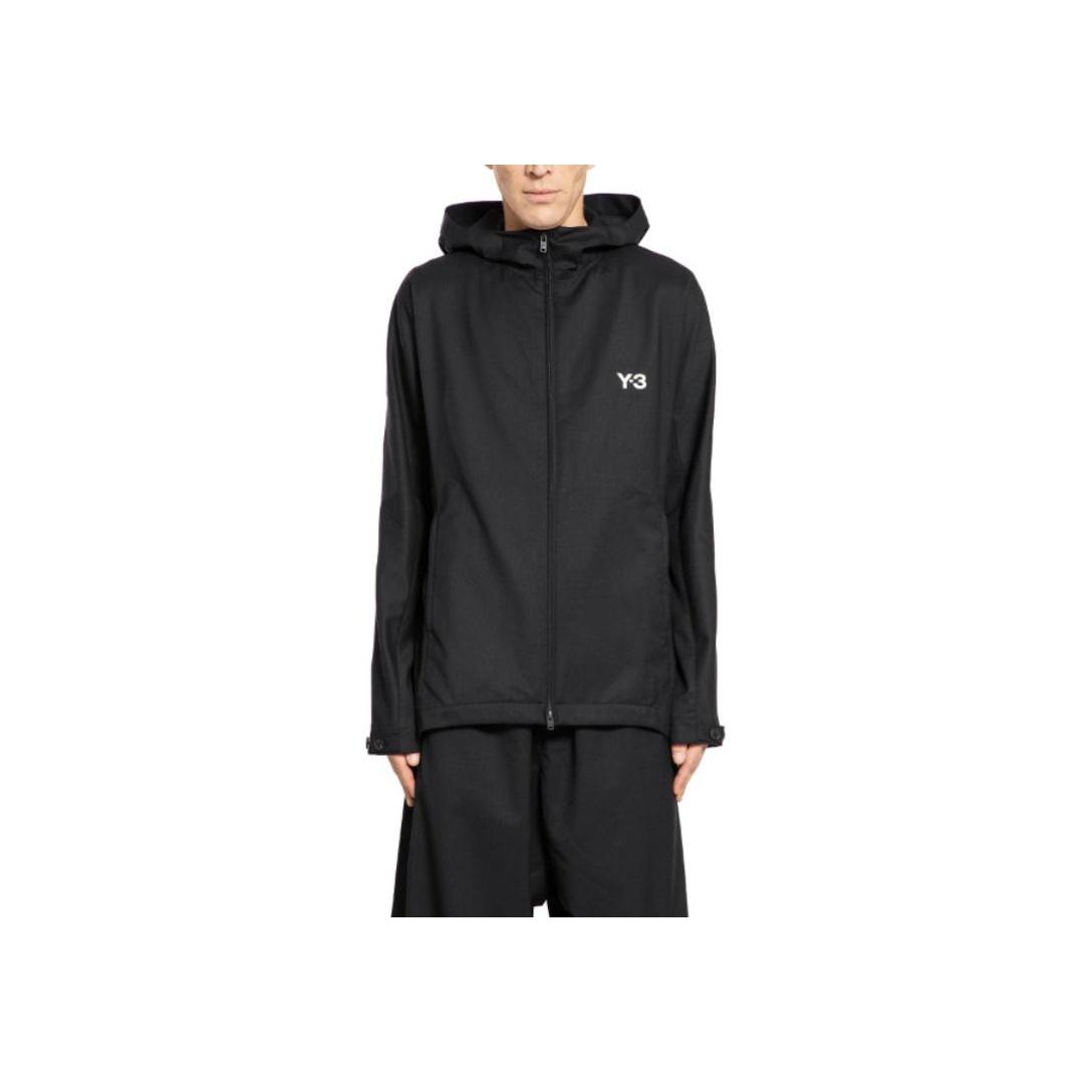 

Y-3 Куртка мужская с капюшоном на молнии, с длинным рукавом, с принтом логотипа, черная IW7454 L