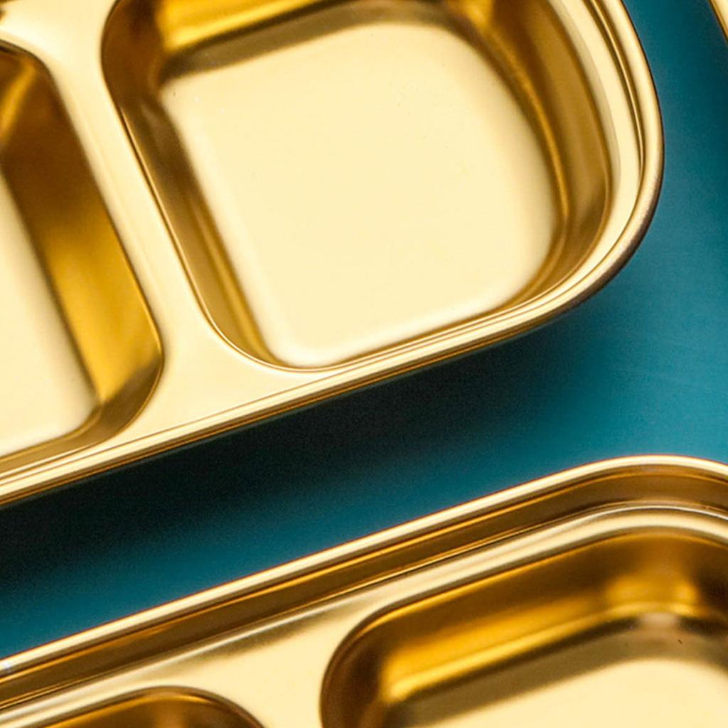 Stainless Steel Seasoning Dish Dipping Bowl Soy Sauce Dish Condiment Tray Square Barbecue Snack Plate Kitchen Tableware