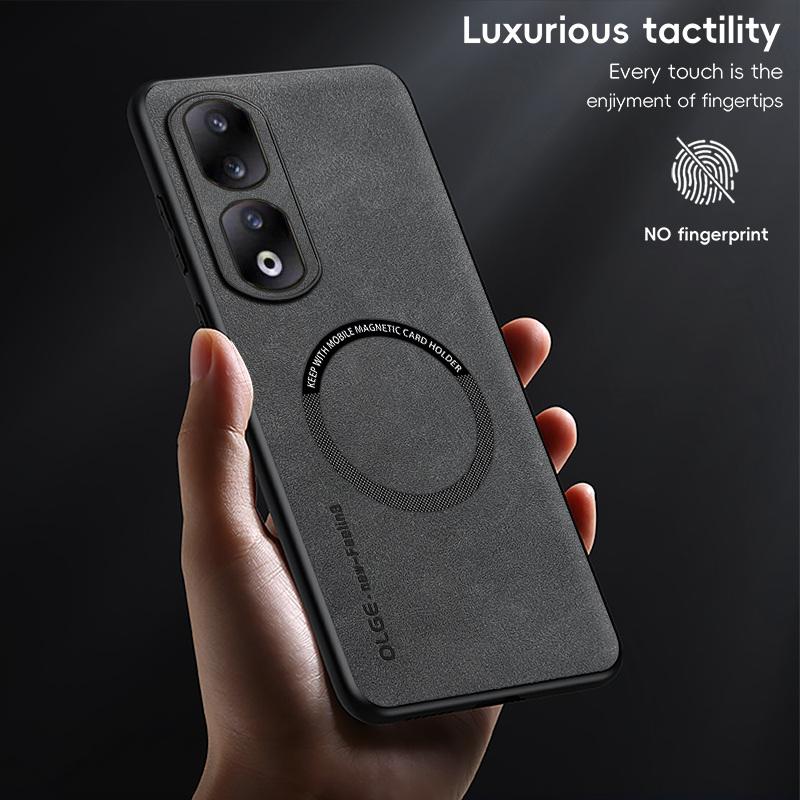 Magnetic Wireless Charge Leather Phone Case for Honor 90 80 70 60 Pro SE / 80 GT 90 Lite X50i Shockproof Soft Bumper Cover