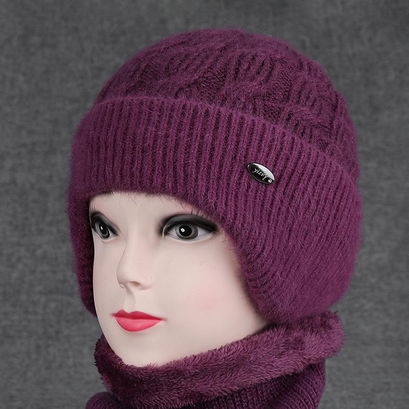 Pălărie Femei Iarnă Bunica Vârstnică Îngrămădită Groasă Caldă Protecție Urechi Pălărie Lână Iepure Mamă Vârstnică de Vârstă Mijlocie Pălărie Bumbac Rece