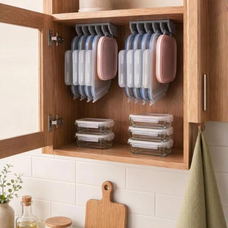 Multi-Position Desktop Storage Organizer with Lid Kitchen Display Holder Detachable for Hardware Parts Stationery Cutlery