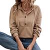 Women's Hoodie, Casual Ribbed Dropped Shoulder Long Sleeve Pullover Tops, European American Style for Crossborder