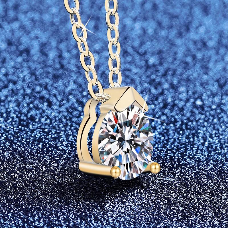 Shiny Moissanite Necklace Simple Versatile Chain Women