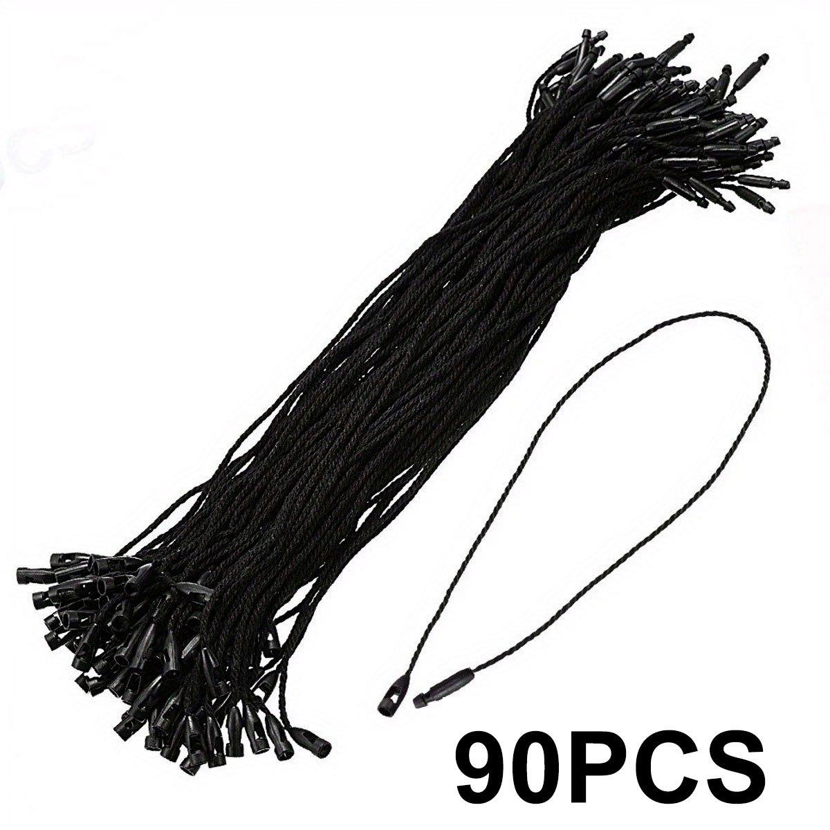

90Pcs Polyester Garment Tag Rope Set - Durable Plastic Snap Fasteners & Bullet Beads | Multipurpose for Clothing Retail ZSY