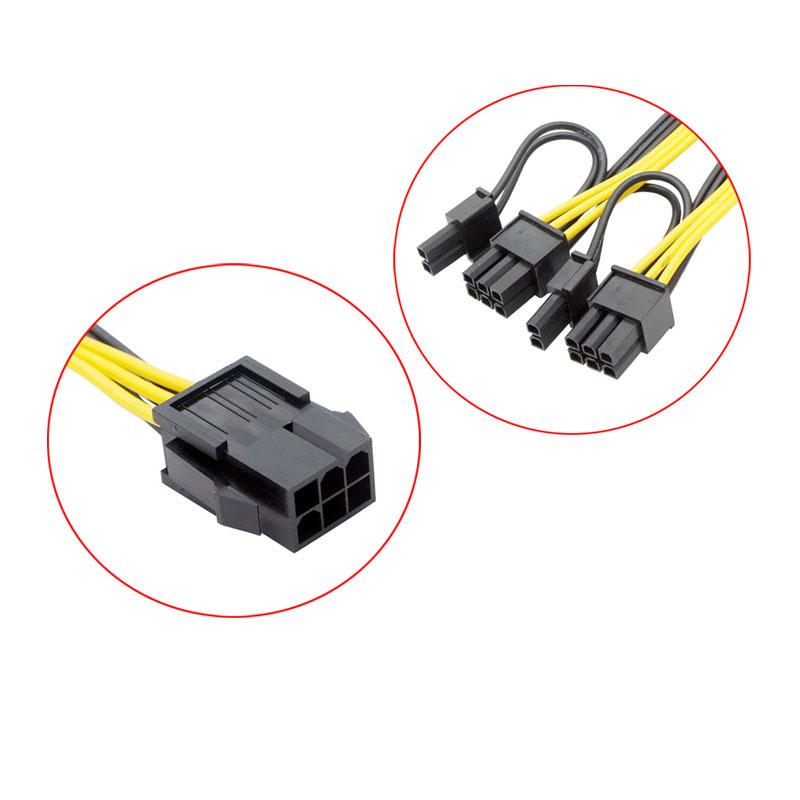 8Pin Male to Dual 6 Pin Female Cable Adapter 20cm CPU 8 Pin To Graphics Video Card PCIe Power Splitter 6Pin Male to 8Pin Female