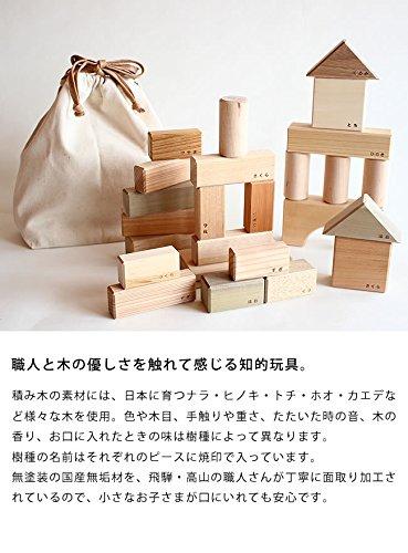 Ekby Byggklossar Set tyg Tillverkad i Pedagogisk Trä 1 År (med väska), Trä, Japan, Leksak, Barn, Leksak,
