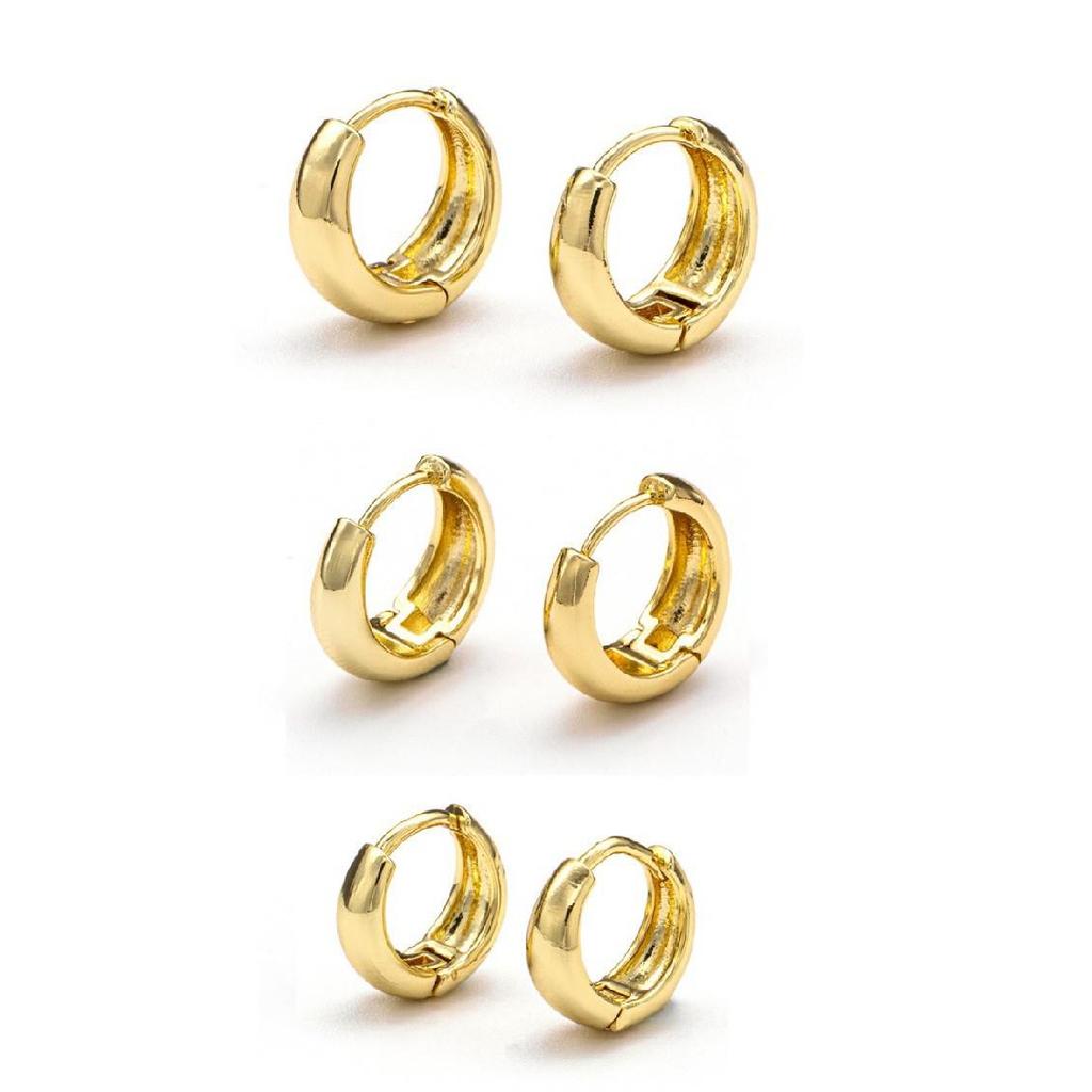 Orecchini a clip in rame color argento placcato oro 14k a forma di cerchio - Orecchini di alta qualità