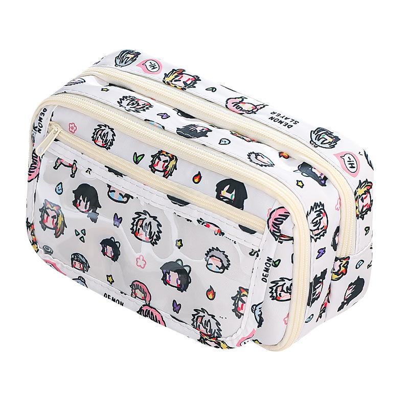 Cute Cartoon Pencil Case Simple Student Stationery Bag School Supplies Holder
