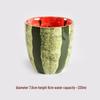 Hand-Painted Watermelon Design Large Ceramic Noodle Bowl with Underglaze Snails Pattern - Fresh, Deep & Stylish.