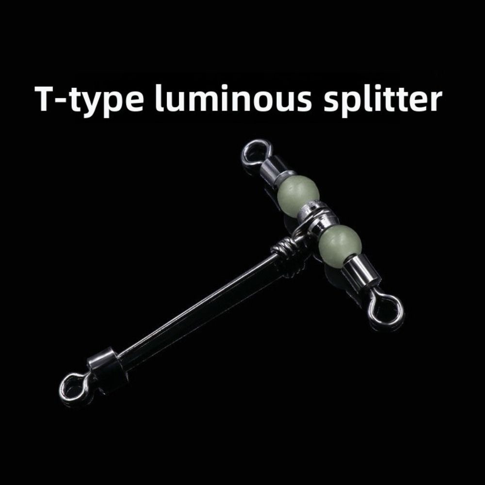 5pcs Luminous Beads Fishing Swivels Barrel Design Lure Fishing Barrel Swivel Lure Fishing