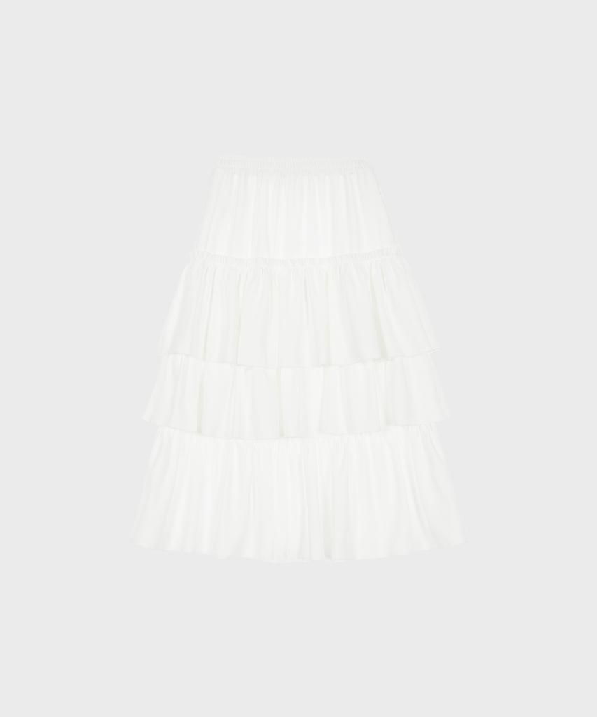 Alkialka Tiered Maxi Skirt (Ivory)