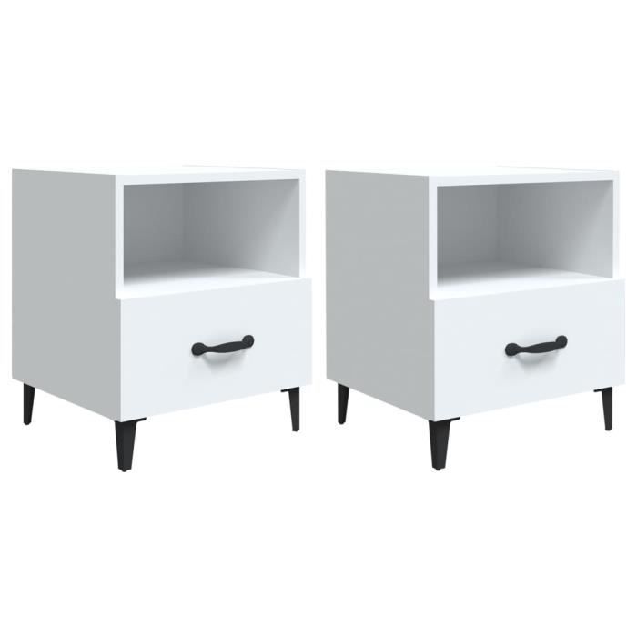VidaXL Bedside Tables 2 Pcs White Engineered Wood 812025