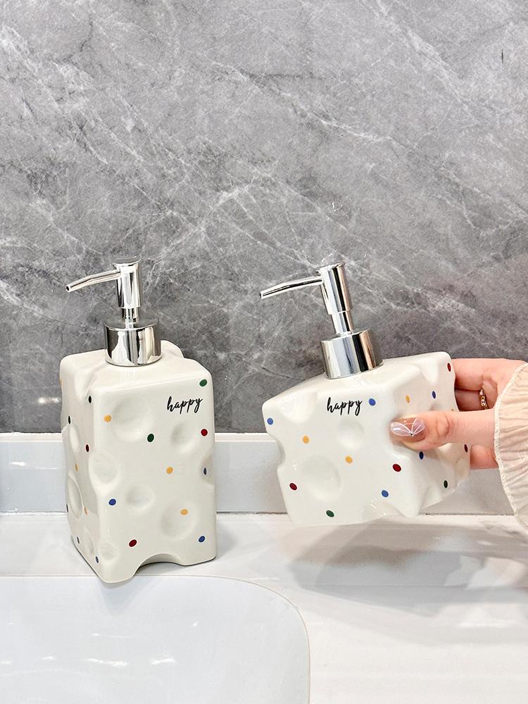 Cheese ceramic hand sanitizer bathroom shower gel bottled shampoo gel press bottle bathroom accessories soap dispenser
