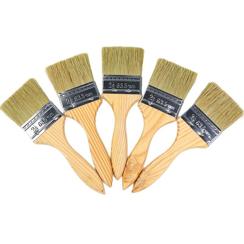 Medium Thickness Wood Handle Paint & BBQ Brush, 1-8 Inch Bristles Variety Pack