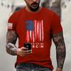 Men's Fashion Casual Short Sleeve Round Neck Independence Day Flag T-Shirt Top