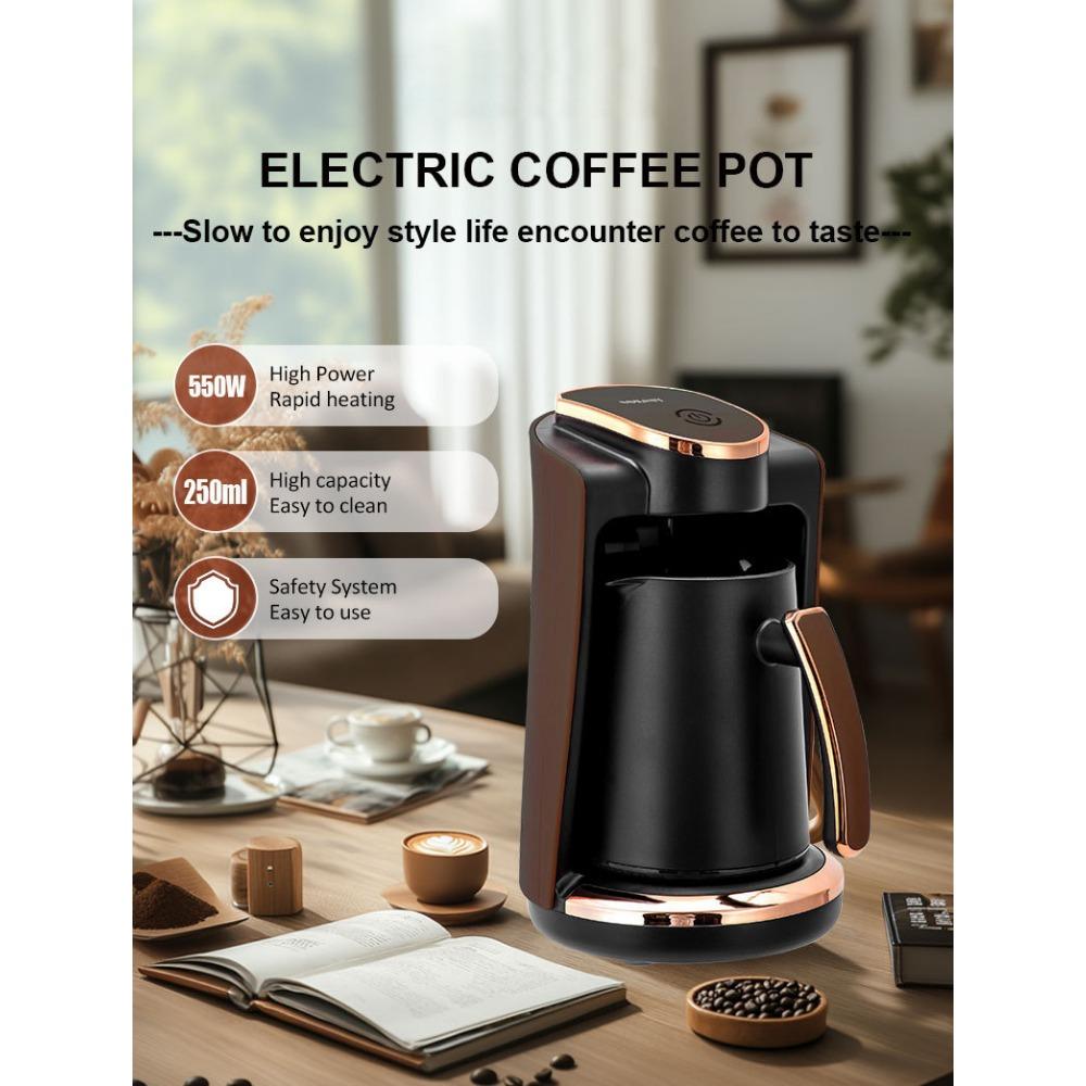 Cafeteira elétrica para fazer chá e café 250ml xícara única máquina de café turco