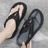 Large size flip-flops men's tide first layer cowhide outer wear breathable deodorant feet beach cool slippers soft bottom non-slip