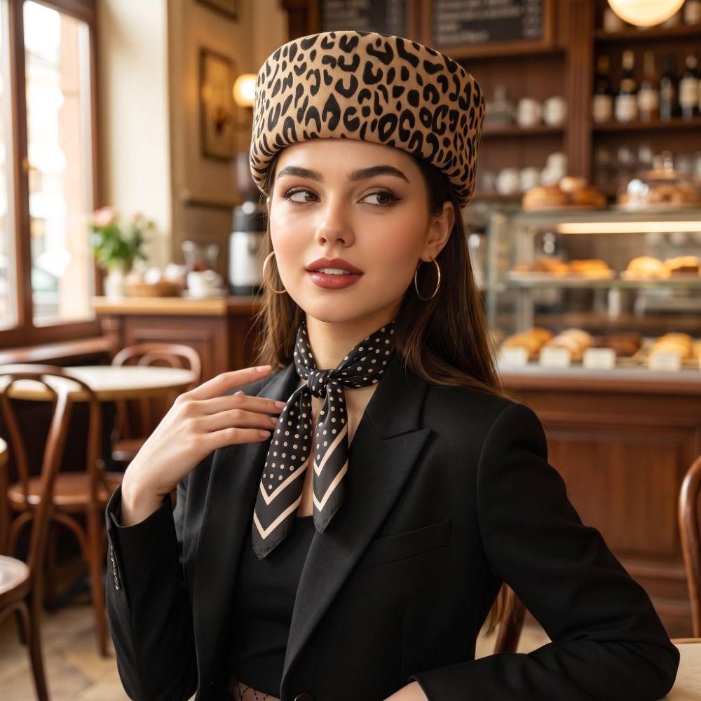 Elegant Beret Hat Fedoras Airline Stewardess Caps Vintage Flat Cap Live Show