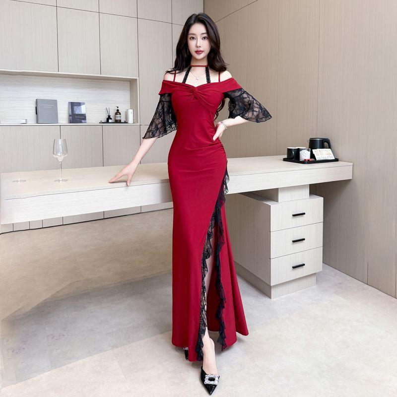 New Suspender Sexy Long Dress Dress Slim Age Reduction Night Soft Overalls Senior Technician Evening Dress