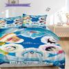 Doraemon Aventura Héroe Azul Historia Juego de Tres Piezas 1 Funda Nórdica 2 Fundas de Almohada Sin Relleno Juego de Cama Suave Y Cómodo