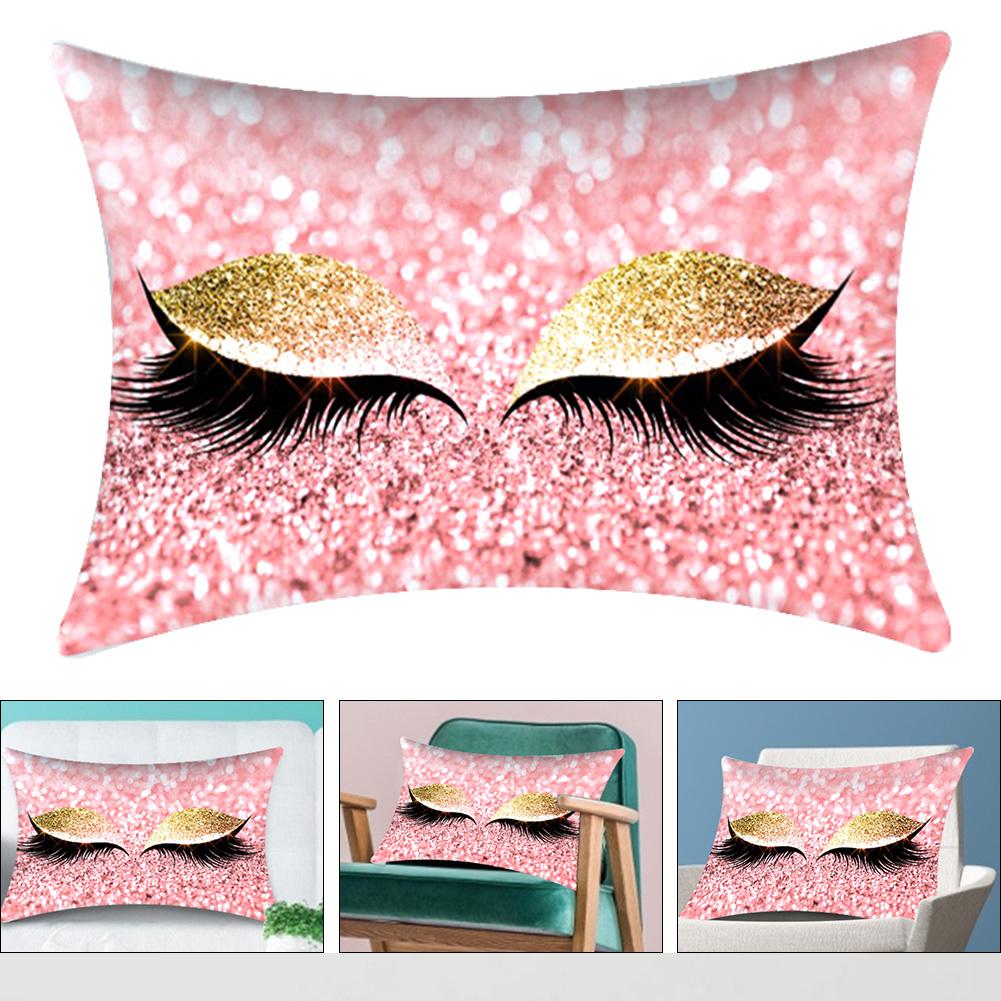 30*50cm Shinning Eyelashes Pillow Case for Home Sofa Bed Car Waist Cushion