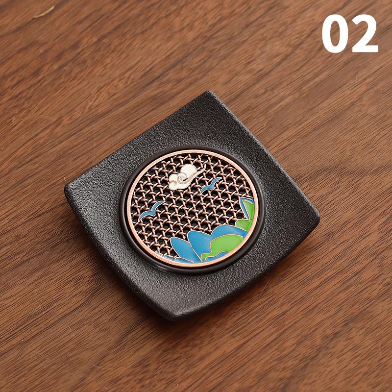 Enamel Chinese Style Coaster Square Non-slip Heat Insulation Tea Cup Mat Tea Ceremony Kung Fu Tea Pads Tea Set Accessories