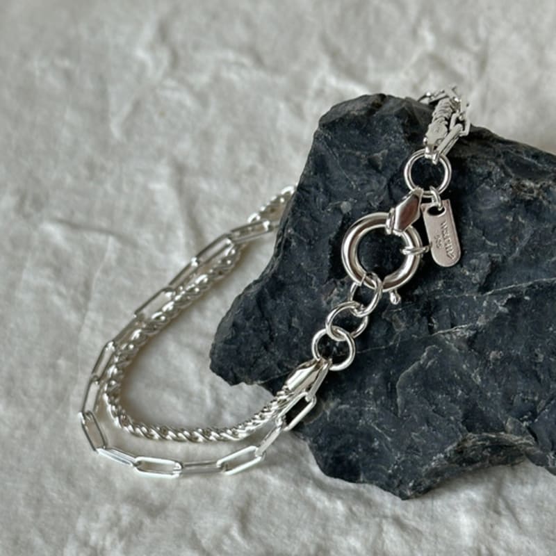 Warmrecord Silver925 Rope Layered Bracelet_B013
