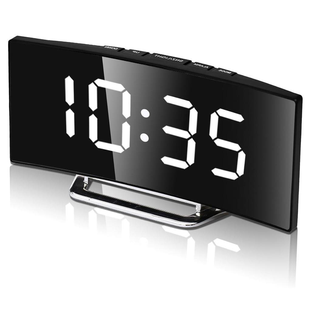 Digital Alarm Clock Dual Alarm Bedside Clock with Temperature Date Display, Brightness, Snooze KTY