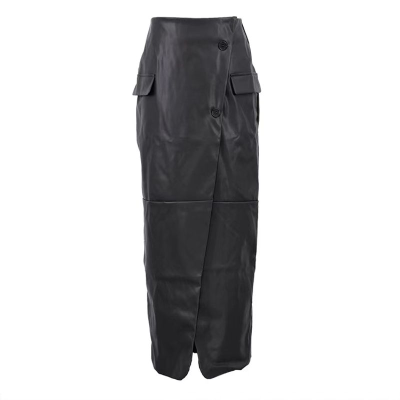 

Мода Новое поступление Мода Юбка из ПУ кожи с разрезом и высокой талией Юбка из ПУ кожи с высокой талией Gray L