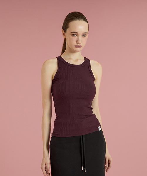 Reina Mora Fine Lip Tank Top Burgundy 2
