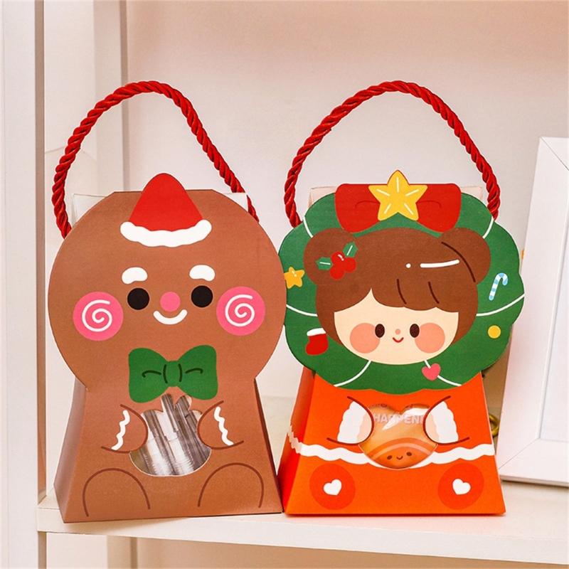 Festive Christmas Gift Boxes 10pcs Chocolate Candy Packaging Bags for Home Decor