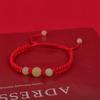 2025 Snake Year Lucky Red Rope Bracelet Chinese Zodiac Snake Luminous Stone Braided Hand Chain Fashion Jewelry New Year Gift