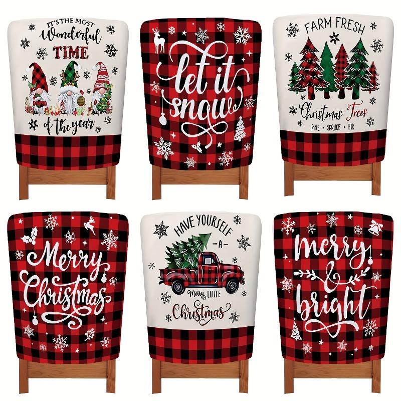 6pcsset Printed Non-woven Christmas Chair Covers Set Holiday Dining Slipcovers for Home Festival Decor Chair Decoration 50x60cm 4320₽