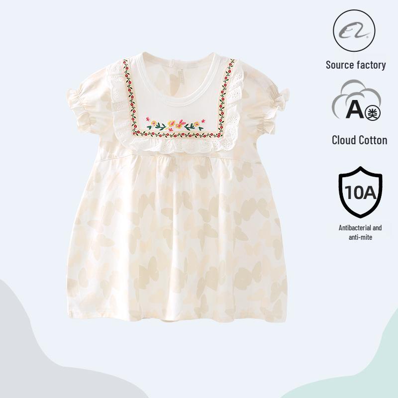 Bestseller Mädchen Sommerkleid mit kurzen Ärmeln aus Baumwolle - Stilvolles Prinzessinnen-Outfit für Kleinkinder