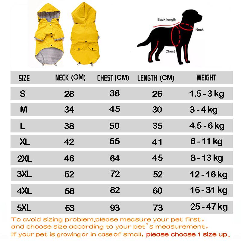 Waterproof Pet Dog Coat for Small Medium Large Dogs Windproof Jacket Dog Raincoat Dog Sport Hoodies Pet Clothes pink yellow
