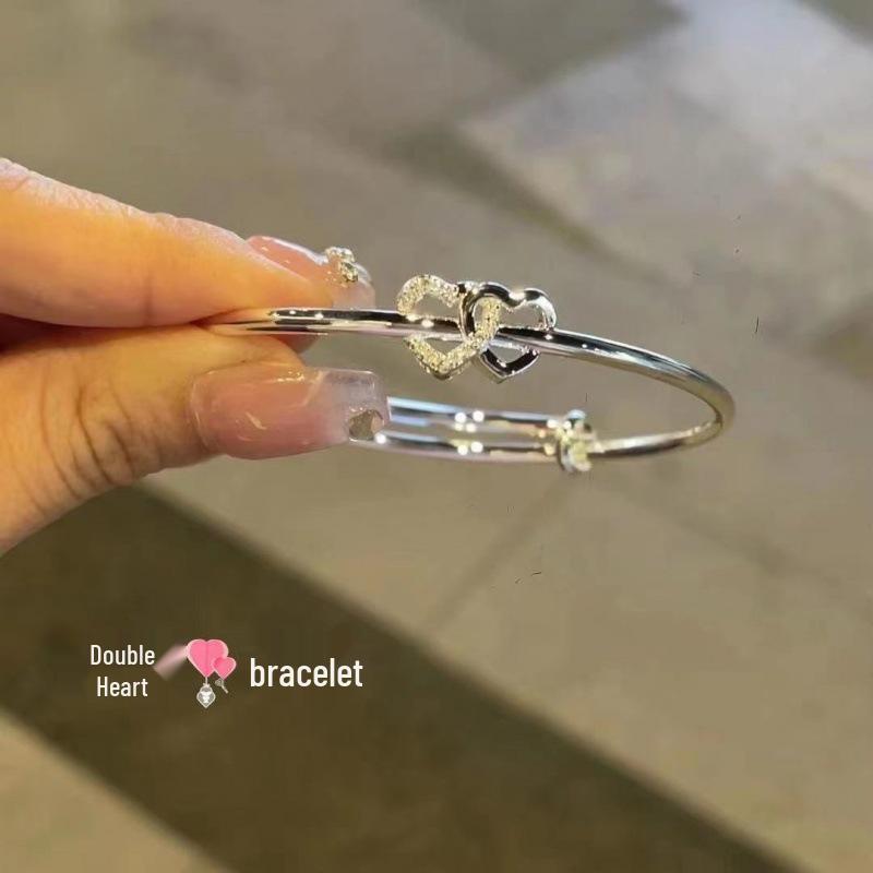 

Регулируемый браслет любви «Двойное сердце» - Милый нишевый дизайн для девушки или лучшей подруги