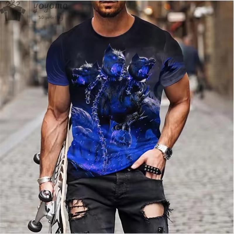Θηρίο Άγριο Λιοντάρι Εκτύπωση 3d T-Shirt Ανδρικά Κοντομάνικα Τοπ Υπερμεγέθη T-shirt Ανδρικό Σχέδιο Ρούχα Τοπ
