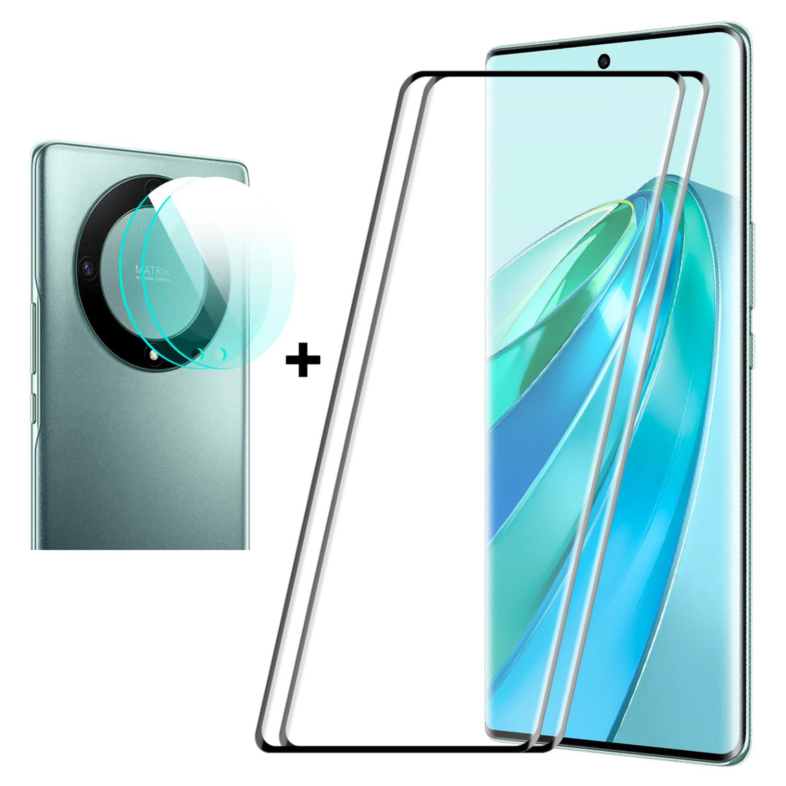

ENKAY HAT PRINCE 2 Pack Screen Protector for Honor X9a 5G/Magic5 Lite 5G Hot Bending 3D Curved Tempered Glass Film Support Fingerprint Unlock As Shown A
