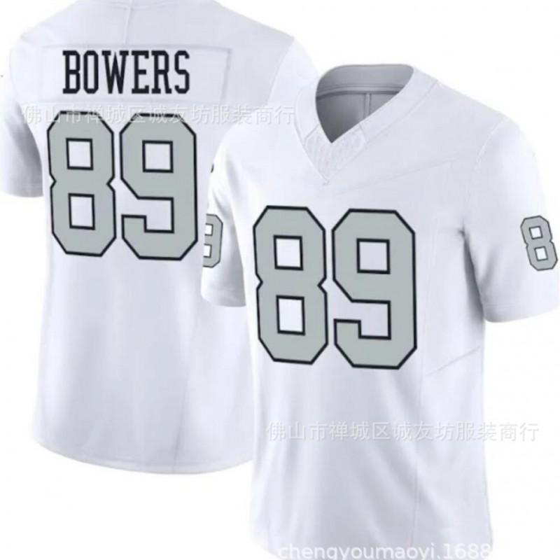 Brock Bowers Raiders 89 Football Jersey Mens Athletic Tee All Season Sports Top