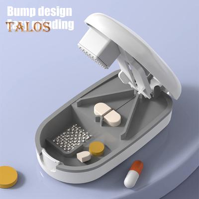 Pill Box Organizer with Cutter Food Grade BPA Free Multipurpose Compact Design Portable Travel Pill Case Tablet Organizer