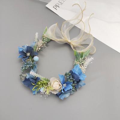 Wedding Headwear Crystal Bridal Headwear Wedding Accessories Handmade Flower Hair Hoops with Side Pan Hair and Diamond Decoration Hair Combs Pearl