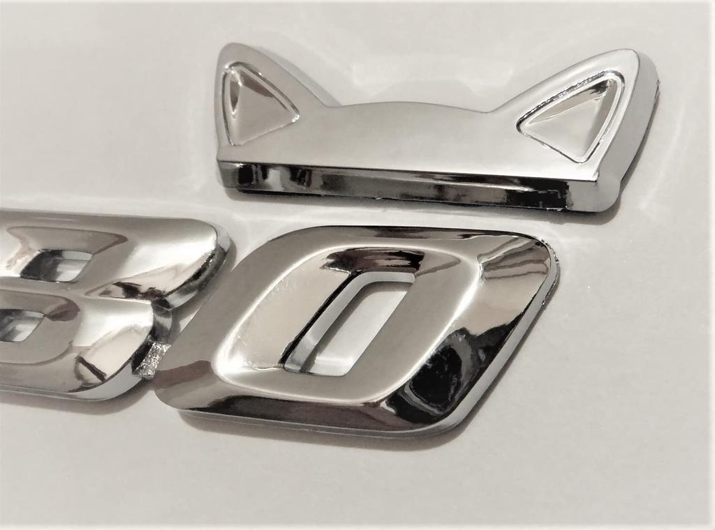 L-hotse Cat Ear 3D Plated Emblem Car Sticker