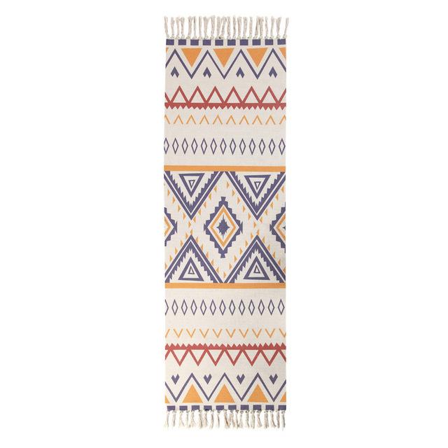 Cotton Tassels Home Weave Carpets Retro Bohemian Style Carpet Prayer Mat Living Room Carpet Bedroom Decor Bedside Rug Alfombra