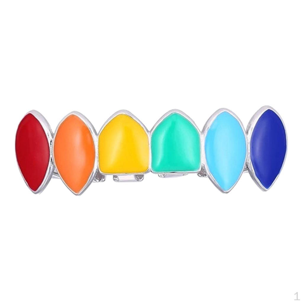 

18K Gold Plated Hip Hop Teeth s High Low Grill 18K White Gold_Top