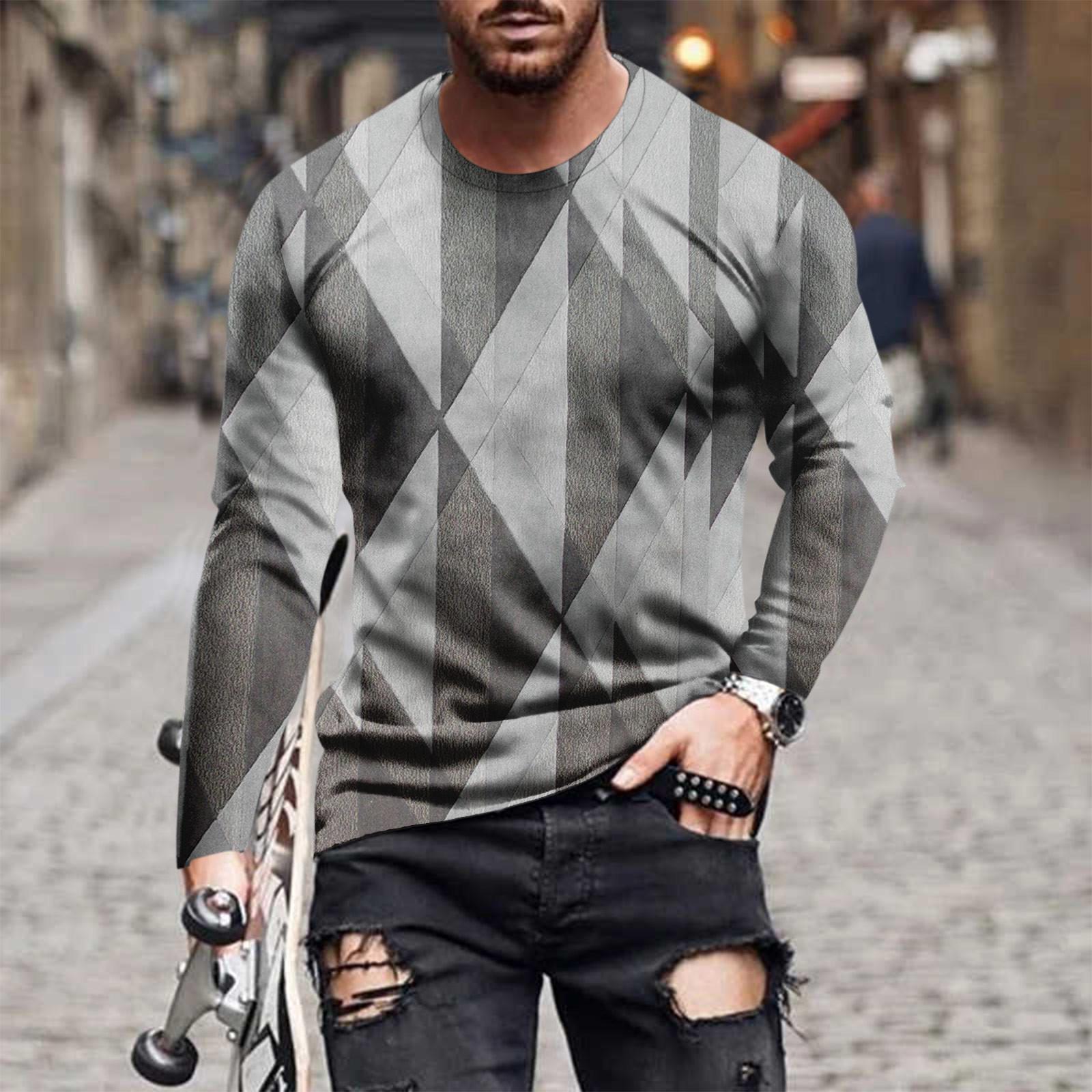 

Men s T Shirt Graphic Abstract Neck Clothing Apparel Outdoor Long Sleeve Print Fashion Designer Vintage XXXL