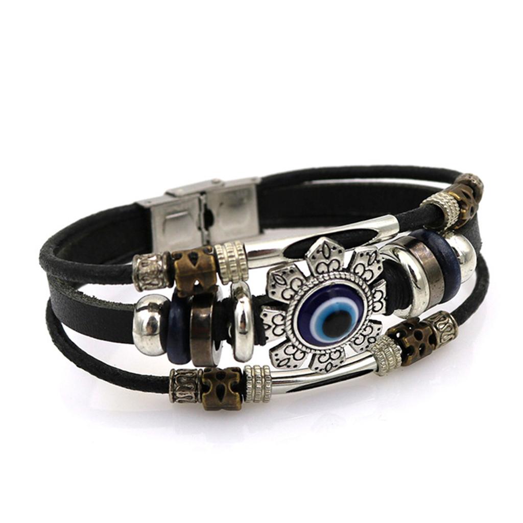 Armbånd for kvinner, europeisk og amerikansk mote, retro, flerlags beaded lærarmbånd, kreative og personlige smykker