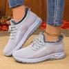 Women Winter Fleece Lined Knit Mesh Walking Shoes, Soft Sole Casual Sports Sneakers for Elderly Mom